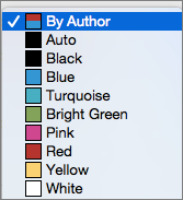 change color in word for review in mac